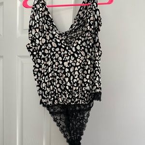 free people patterned body suit